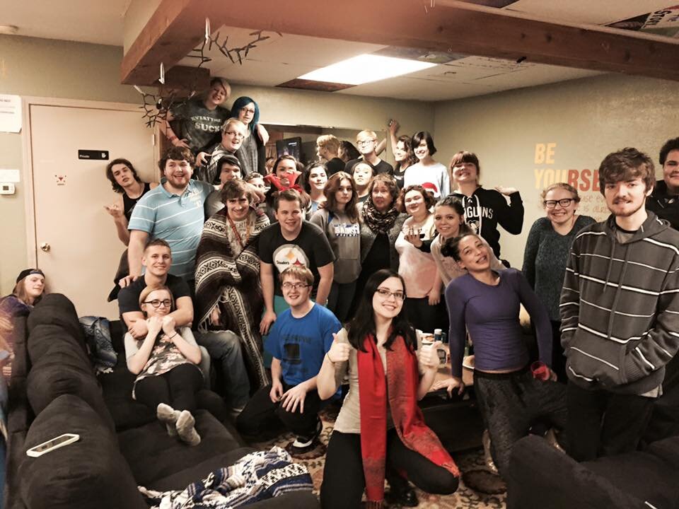 Young people at the teen center
